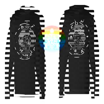 アロハ ハワイ ハワイアン ウミガメ ビーチ オーシャン レインボー ホヌ 長袖Tシャツ - Kawaiitshirt