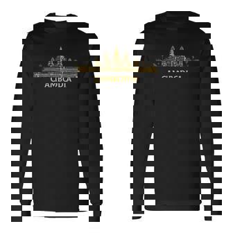 アンコールワットカンボジア、クメールカンボジア 長袖Tシャツ - Kawaiitshirt