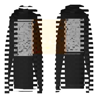アンティークエンジニアリング機械科学パターン 長袖Tシャツ - Kawaiitshirt