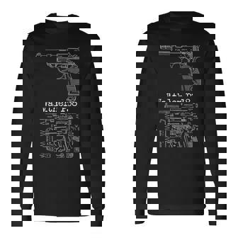 アンティークヴィンテージ第二次世界大戦 ワルサー P38 ガンコレクター用 長袖Tシャツ - Kawaiitshirt