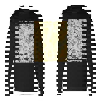 アンティーク地図 海の生き物 海賊 長袖Tシャツ - Kawaiitshirt