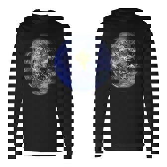 アースプラネット 地球 北米 平球 宇宙雲 長袖Tシャツ - Kawaiitshirt