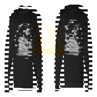 アート プリント モチーフとしての美しい白鳥、ギフトのアイデア 長袖Tシャツ - Kawaiitshirt