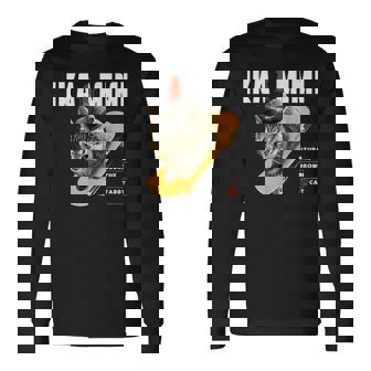 イカ耳ねこ、うずら 猫 キジトラ猫 イカミミ Cat 長袖Tシャツ - Kawaiitshirt