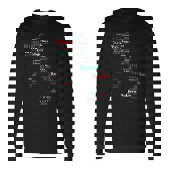 イタリア 地図 シルエット 旗 タウン ローマ 旅行 イタリア 長袖Tシャツ - Kawaiitshirt