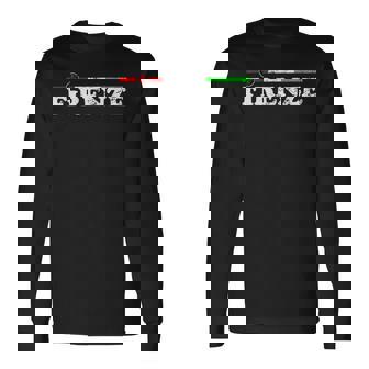 イタリア、フィレンツェのお土産、トリコロールとイタリアの国旗。 長袖Tシャツ - Kawaiitshirt