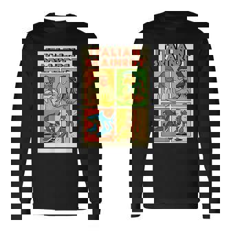 イタリアのブレインロットコミックポスター 長袖Tシャツ - Kawaiitshirt