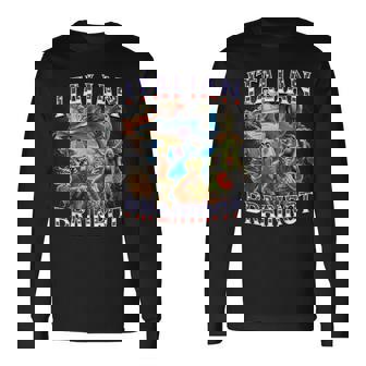 イタリアのブレインロットビッグミーム7月4日フラッグフット。 長袖Tシャツ - Kawaiitshirt