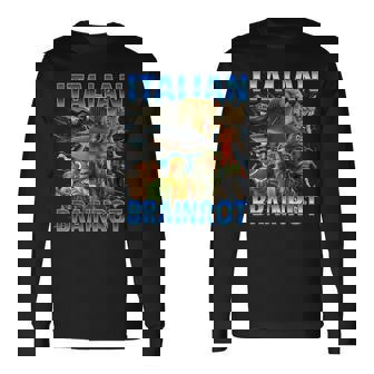 イタリアン ブレイン ミーム トラレロ トラララ ボンバルディーノ クロコディロ 長袖Tシャツ - Kawaiitshirt