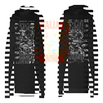 イタリアンブレイン レッド ウイルス ミーム マニア グラフィック 長袖Tシャツ - Kawaiitshirt