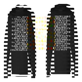 イタリア語-ブレインローz世代面白いミーム90ブレインロットキャラクター 長袖Tシャツ - Kawaiitshirt