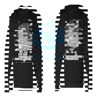 イルカのような昼寝 可愛い眠りイルカ 長袖Tシャツ - Kawaiitshirt