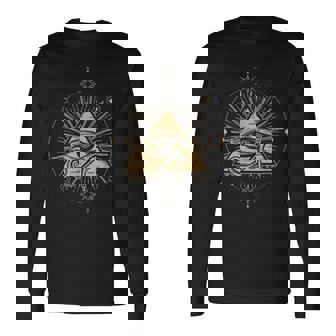 イルミナティ シンボル フリーメイソン トライアングル 陰謀 惑星 長袖Tシャツ - Kawaiitshirt