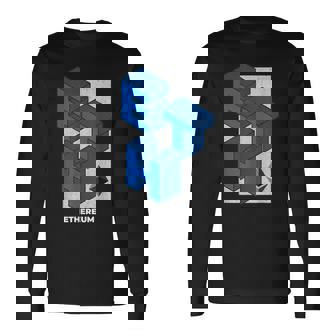イーサリアム クリプトアイソメトリックテキスト Eth 暗号通貨シャツ 長袖Tシャツ - Kawaiitshirt