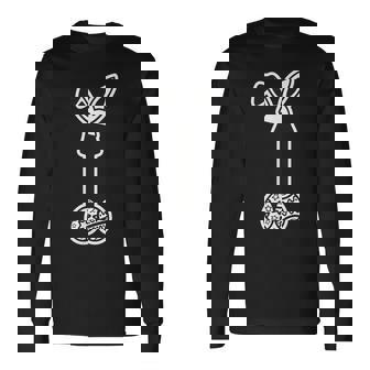 イースターエッグ付きの面白いイースターペニスウサギの耳。 長袖Tシャツ - Kawaiitshirt