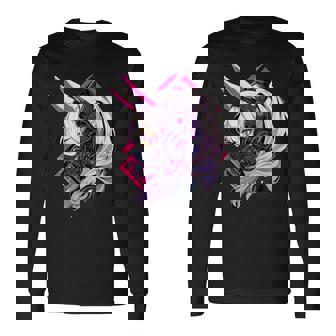 イースターバニーイヤー サイバーパンク エステティックテックウェア 長袖Tシャツ - Kawaiitshirt