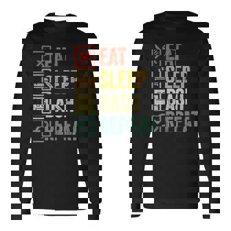 イートスリープダッシュリピートビデオゲームジオメトリビデオゲーマー 長袖Tシャツ - Kawaiitshirt