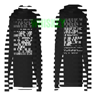 ウィスキーは私を幸せにします、You Noto Much ウイスキー 長袖Tシャツ - Kawaiitshirt