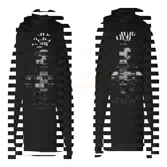 ウェイトリフティング 筋トレ バーベル やる気がないなら家に帰れ パンダ 長袖Tシャツ - Kawaiitshirt