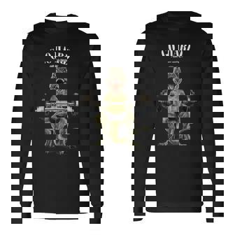 ウェイトリフティング 筋トレ バーベル やる気がないなら家に帰れ 恐竜 ティラノザウルス 長袖Tシャツ - Kawaiitshirt