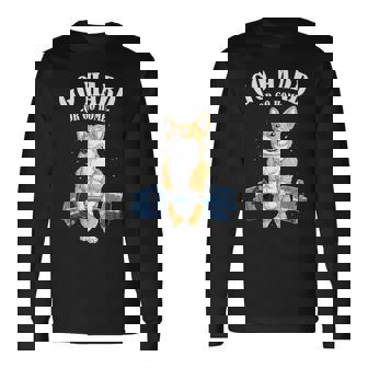 ウェルシュ・コーギー いぬ 犬 筋トレ 筋肉 バーベル ウエイトリフティング 長袖Tシャツ - Kawaiitshirt