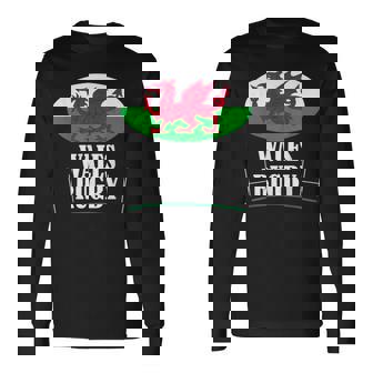 ウェールズ ラグビー チーム Cmon Cymru フラッグ 長袖Tシャツ - Kawaiitshirt