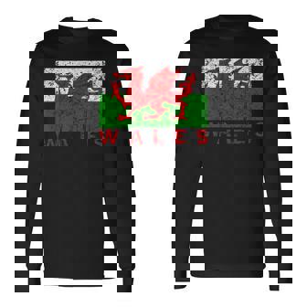 ウェールズ国旗 ウェールズ ドラゴン アンティーク調 メンズ レディース キッズ 長袖Tシャツ - Kawaiitshirt