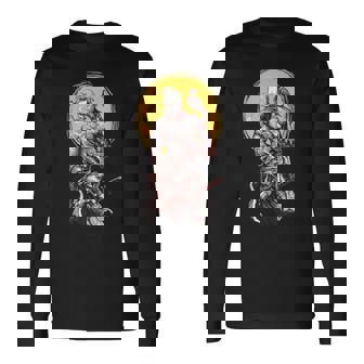 ウクライナのコサック戦士が剣を握り、ウクライナのために戦う 長袖Tシャツ - Kawaiitshirt