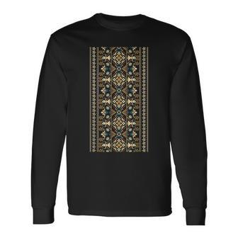 ウクライナ刺繍vyshyvanka エスニック 長袖Tシャツ - Kawaiitshirt