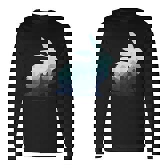 ウサギ バニー 野ウサギ 動物 野生 芸術的 グラフィック 自然 長袖Tシャツ - Kawaiitshirt