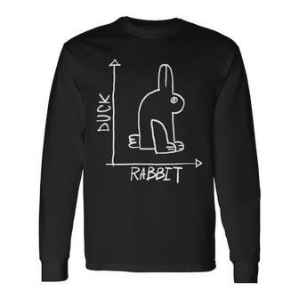 ウサギまたはアヒル 目の錯覚 長袖Tシャツ - Kawaiitshirt