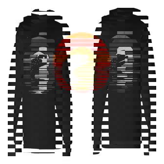 ウツボ サンセット レトロスタイル サファリ ヴィンテージ 70年代 釣り 長袖Tシャツ - Kawaiitshirt