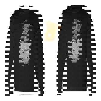 エアデールテリアウォーターサイドビングリーチェストポケットポケット 長袖Tシャツ - Kawaiitshirt