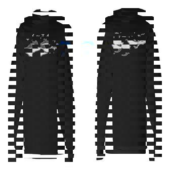 エイッエイッうぉ おもしろ 魚 ジョーク 海 シンプル パロディ 応援 エール 水族館 だじゃれ 長袖Tシャツ - Kawaiitshirt