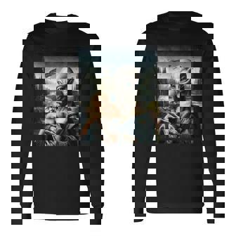 エイリアンホールディングヒューマンベイビーufo地球外接触tシャツ 長袖Tシャツ - Kawaiitshirt