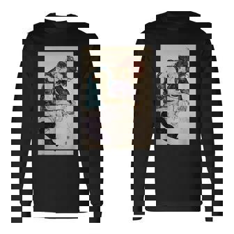 エゴン・シーレ作「膝を曲げた座る女」1917 長袖Tシャツ - Kawaiitshirt