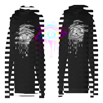 エジプトのホルスの目 トリッピー サイケデリック アート 宇宙 シュール 長袖Tシャツ - Kawaiitshirt