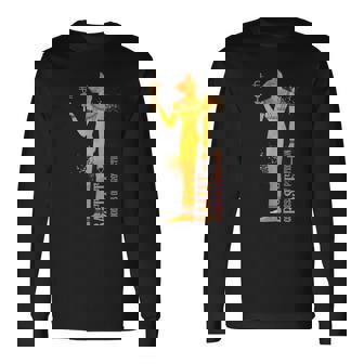 エジプトの女神バステトの彩色画 長袖Tシャツ - Kawaiitshirt