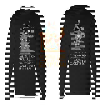 エジプトの猫のようなスクロールデザイン。 長袖Tシャツ - Kawaiitshirt