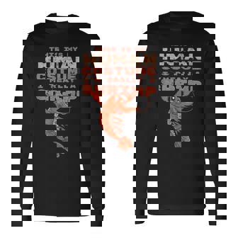 エビ 面白い人間のコスチューム レトロ エビやザリガニ 長袖Tシャツ - Kawaiitshirt