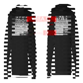 エリア51 フェイクミリタリーサイン 長袖Tシャツ - Kawaiitshirt