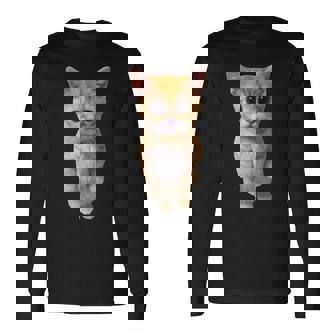 エルガト ミーム 悲しい泣き猫 マンチキン キティ ミーム トレンディ 長袖Tシャツ - Kawaiitshirt