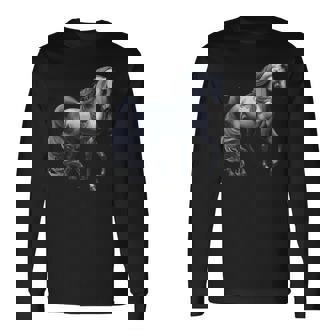 エレガントなアラビア馬のデザイン、馬好きに最適です。 長袖Tシャツ - Kawaiitshirt