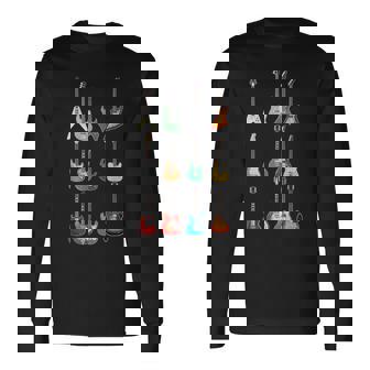 エレキギターデザイン-ヴィンテージギターコレクション 長袖Tシャツ - Kawaiitshirt