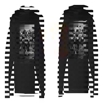 オオカミの部族 野生動物 ウルフ マウンテン 長袖Tシャツ - Kawaiitshirt