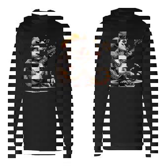 オポッサム演奏 バンジョー ギター 面白い ポッサムハット ゴミ オポッサム 長袖Tシャツ - Kawaiitshirt