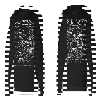 オルカのセラピー キュートなクジラ 面白い言葉 長袖Tシャツ - Kawaiitshirt