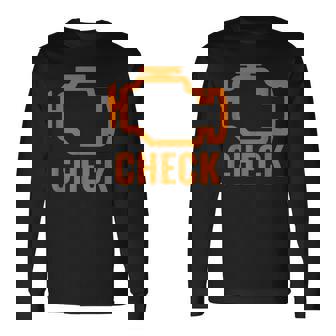 オレンジ色の車のエンジンダッシュボード警告灯 面白いメカニック。 長袖Tシャツ - Kawaiitshirt