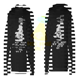 オーガニックフード 面白い Ufo エイリアン 誘拐牛 長袖Tシャツ - Kawaiitshirt