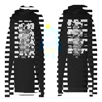 オーシャンキング シャーク ハングリーシャーク キング Eat Now Nom 長袖Tシャツ - Kawaiitshirt